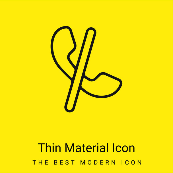 Auricularis Blokkolt Hívójel egy Slash minimális fényes sárga anyag ikon - Vektor, kép