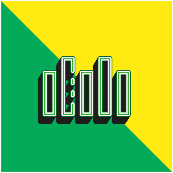 Sloupcový graf Zelené a žluté moderní 3D vektorové logo - Vektor, obrázek