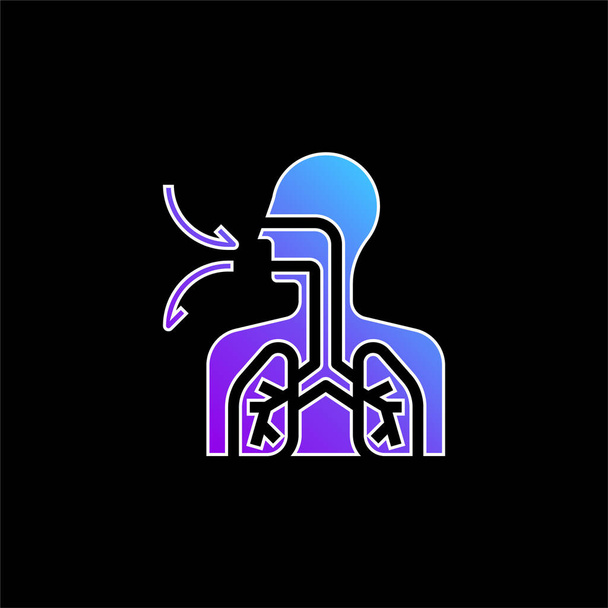 Значок голубого градиента дыхания - Вектор,изображение