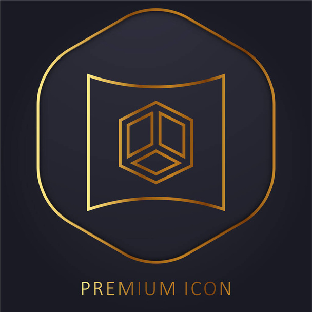 3d Display golden line premium logo or icon - Vector, Image