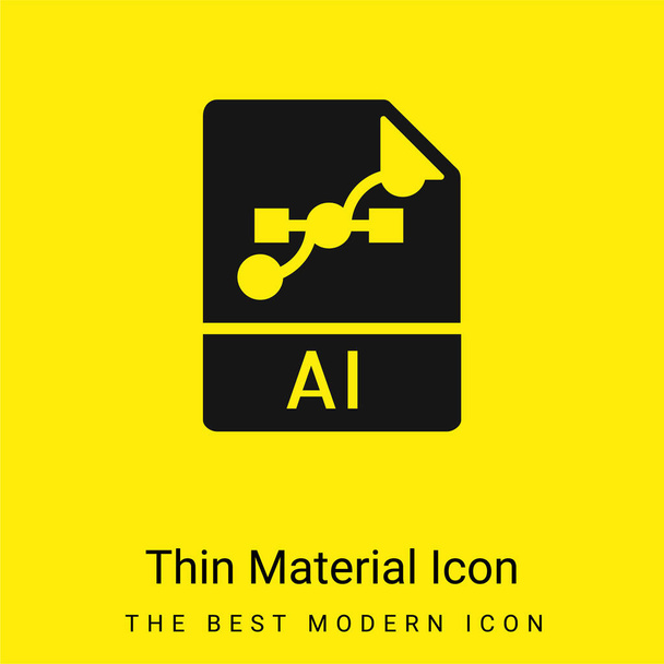 AI mínimo icono de material amarillo brillante - Vector, imagen
