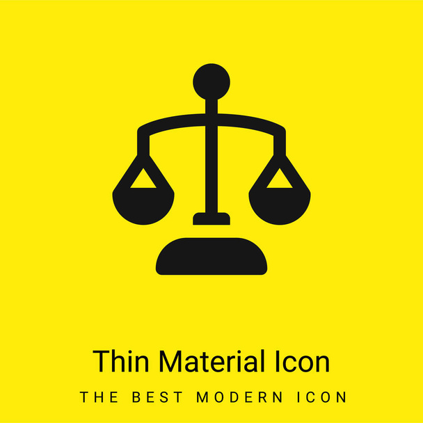 Escala de equilibrio mínimo icono de material amarillo brillante - Vector, Imagen