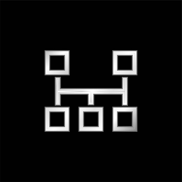 Bloky Schéma postříbřená kovová ikona - Vektor, obrázek