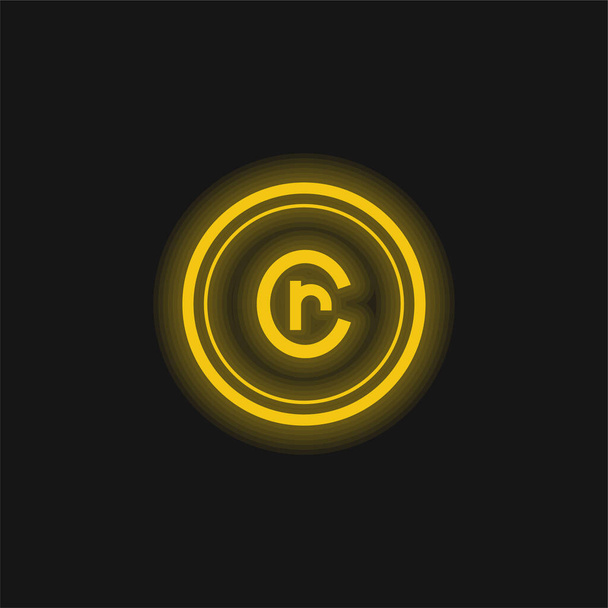 Cruzeiro brésilien jaune néon brillant icône - Vecteur, image