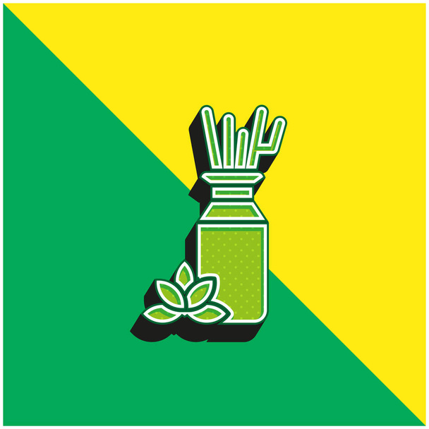Аротерапія Зелений і жовтий сучасний 3d векторний логотип ікони - Вектор, зображення