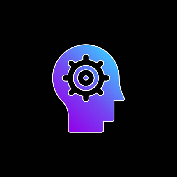 Icono de vector de gradiente azul de inteligencia artificial - Vector, imagen
