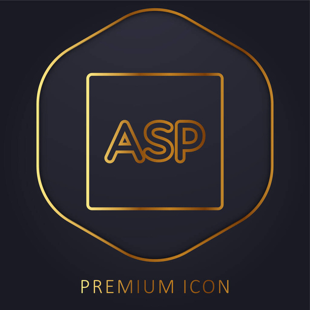 ASP λογότυπο χρυσή γραμμή πριμοδότηση ή εικονίδιο - Διάνυσμα, εικόνα