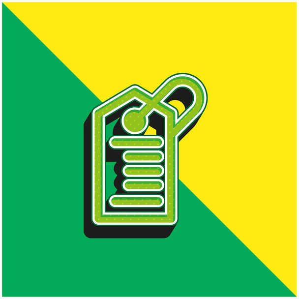 Barcode Tag Verde e giallo moderno 3d vettoriale icona logo - Vettoriali, immagini