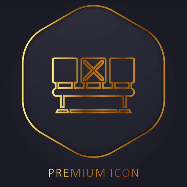 Ławka złota linia logo premium lub ikona - Wektor, obraz