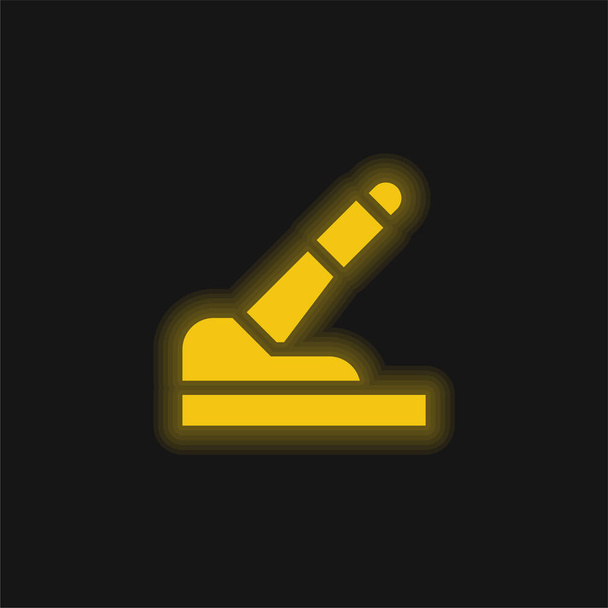 Тормозной жёлтый светящийся значок - Вектор,изображение
