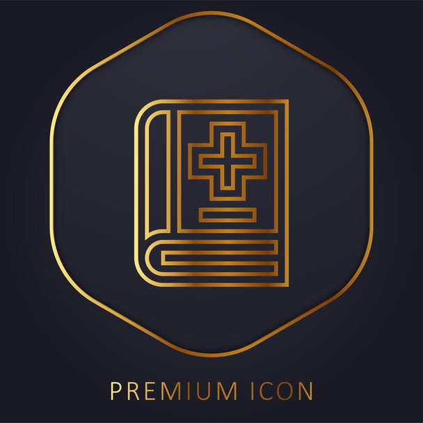 Логотип или иконка золотой линии книги - Вектор,изображение