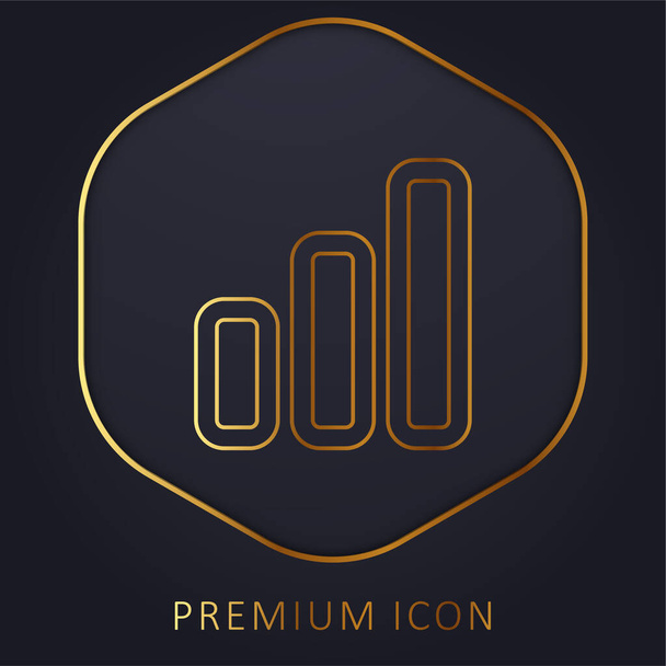Bares de audio Esquema gráfico línea dorada logotipo premium o icono - Vector, Imagen