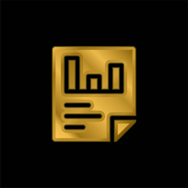Análises banhado a ouro ícone metálico ou vetor logotipo - Vetor, Imagem