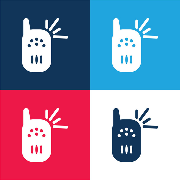 Ensemble d'icônes minimes bleu et rouge pour bébé détecteur de pleurs - Vecteur, image