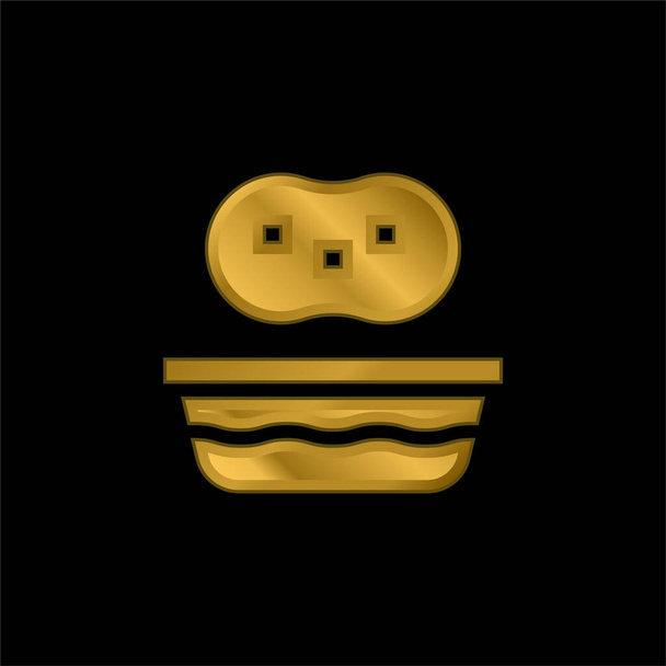 Ванна з золотим покриттям металева ікона або вектор логотипу
 - Вектор, зображення