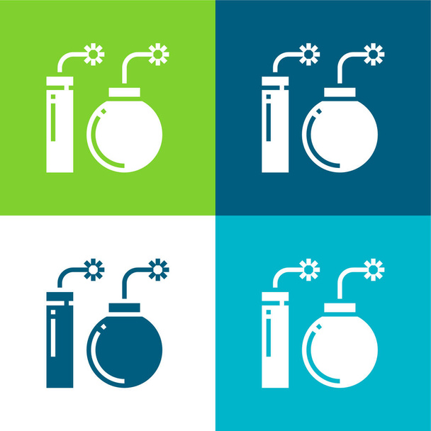 Set di icone minimali a quattro colori Blast Flat - Vettoriali, immagini
