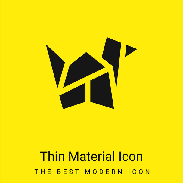 Madár minimális fényes sárga anyag ikon - Vektor, kép
