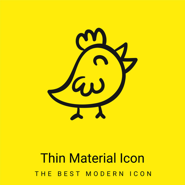 Vogel minimale leuchtend gelbe Material Symbol - Vektor, Bild