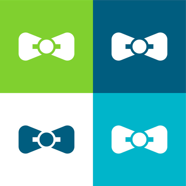 Bow Tie Flat cztery kolory minimalny zestaw ikon - Wektor, obraz