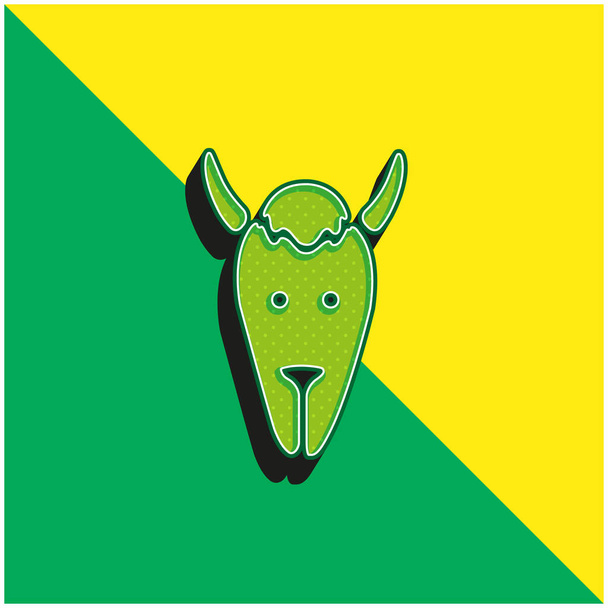 Bison Head Logo icona vettoriale 3D moderna verde e gialla - Vettoriali, immagini