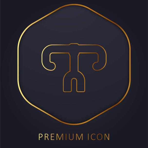 Kerékpár arany vonal prémium logó vagy ikon - Vektor, kép