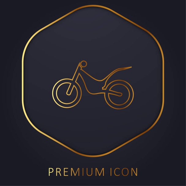 Bike Side View χρυσή γραμμή πριμοδότηση λογότυπο ή εικονίδιο - Διάνυσμα, εικόνα