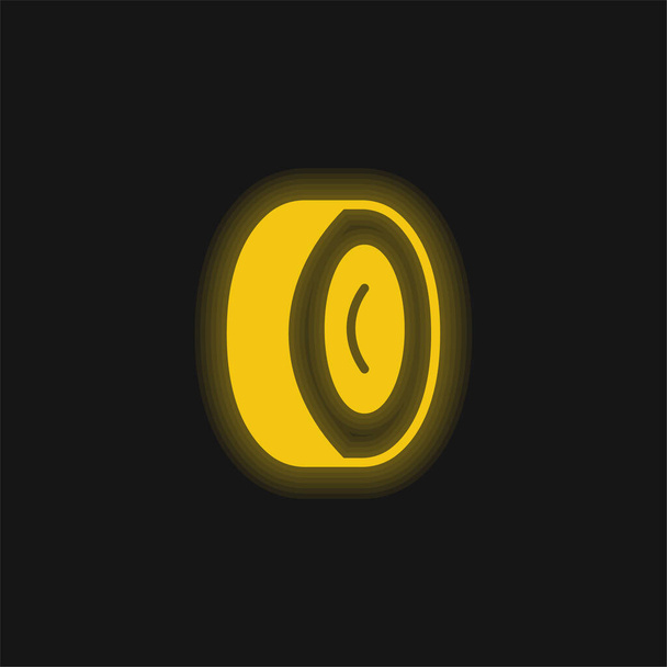 Alloy Wheel yellow glowing neon icon - Vector, Image