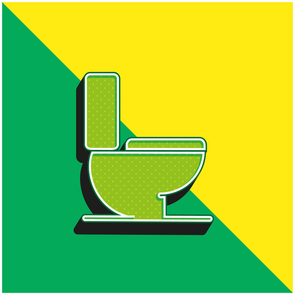 Banyo Yeşil ve sarı modern 3D vektör simgesi logosu - Vektör, Görsel