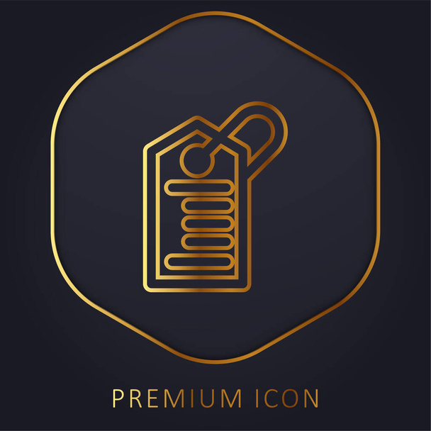 Código de barras Etiqueta linha dourada logotipo premium ou ícone - Vetor, Imagem