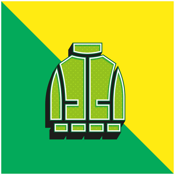 Anorak Grünes und gelbes modernes 3D-Vektor-Symbol-Logo - Vektor, Bild