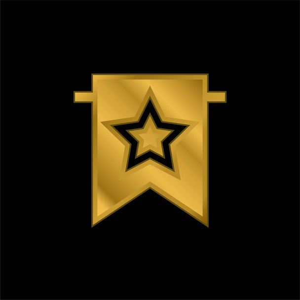 Marcar ícone metálico banhado a ouro ou vetor logotipo - Vetor, Imagem