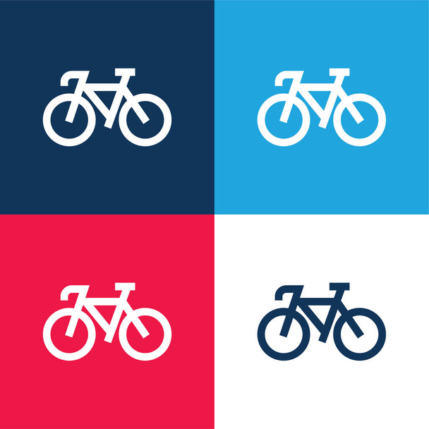 Kolo modré a červené čtyři barvy minimální ikona nastavena - Vektor, obrázek