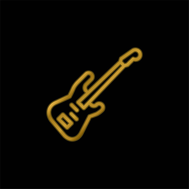 Bass oro placcato icona metallica o logo vettore - Vettoriali, immagini