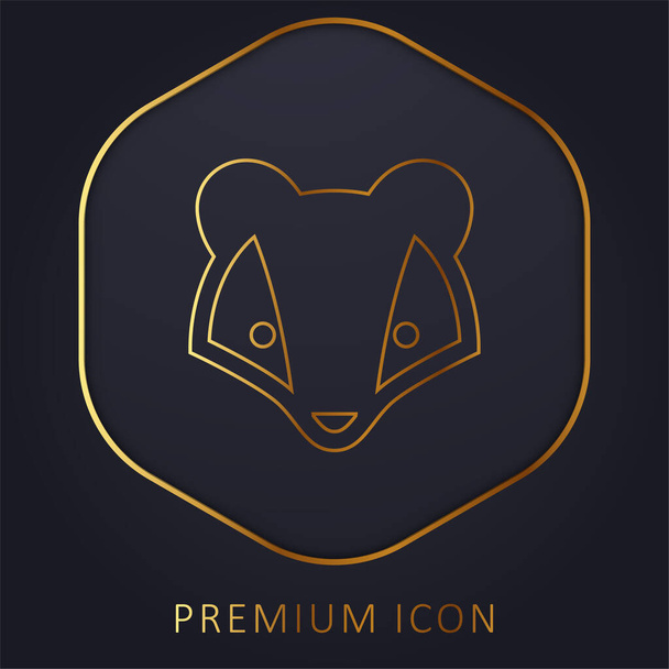 Badger linha dourada logotipo premium ou ícone - Vetor, Imagem