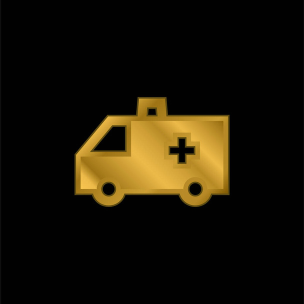 Krankenwagen vergoldet metallisches Symbol oder Logo-Vektor - Vektor, Bild