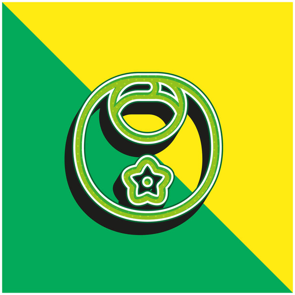 Bib Green and yellow modern 3d vector icon logo - Vector, Image