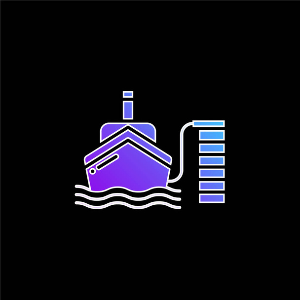 Ikona wektora niebieskiego gradientu łodzi - Wektor, obraz
