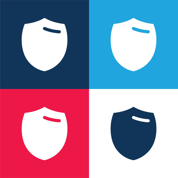 Black Badge blu e rosso set di icone minime a quattro colori - Vettoriali, immagini