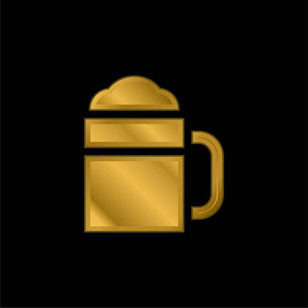Birra oro placcato icona metallica o logo vettoriale - Vettoriali, immagini