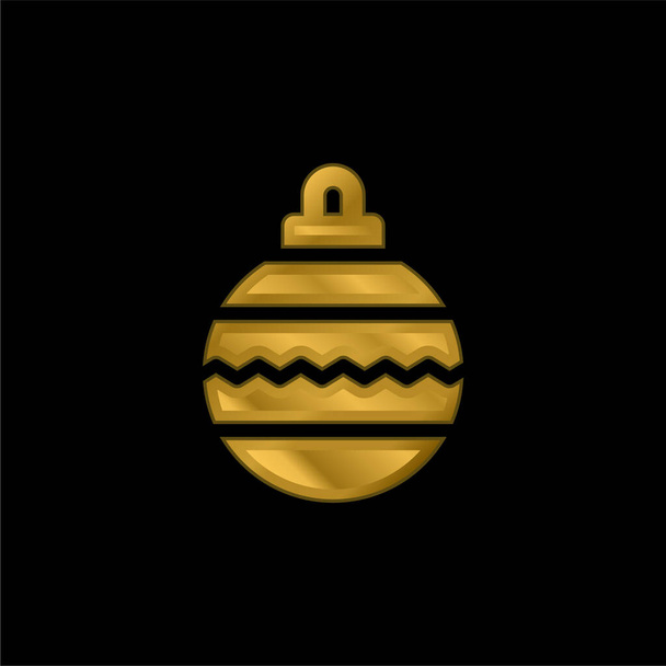Bauble chapado en oro icono metálico o logo vector - Vector, imagen
