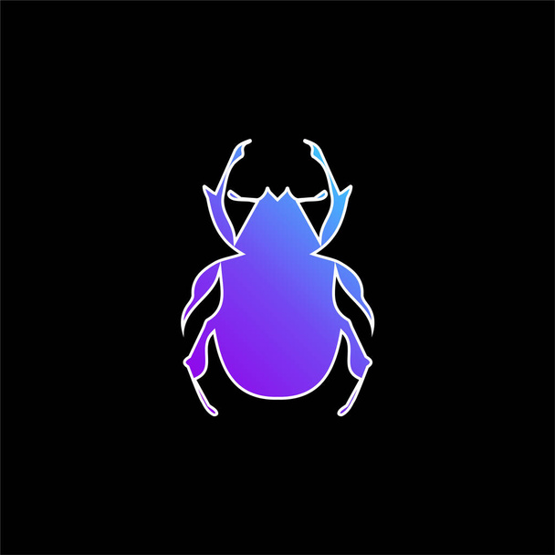 Значок синего градиента формы жука - Вектор,изображение