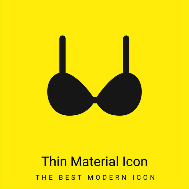 Brassiere minimal bright yellow material icon - Vector, Image