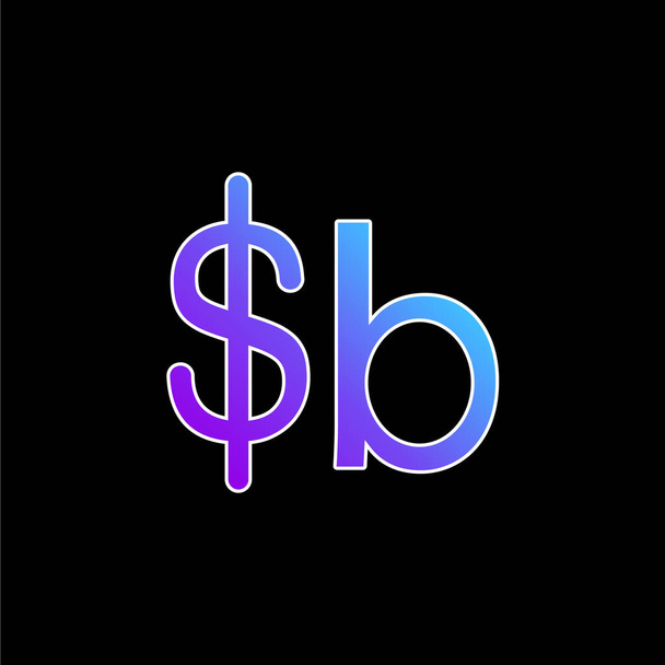 Bolivia Boliviano Valuta Symbool blauw gradiënt vector pictogram - Vector, afbeelding
