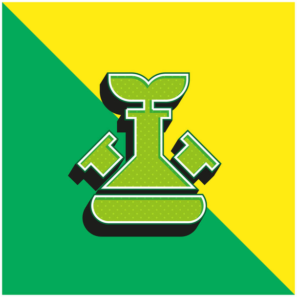 Βιοτεχνολογία Πράσινο και κίτρινο σύγχρονο 3d vector icon λογότυπο - Διάνυσμα, εικόνα