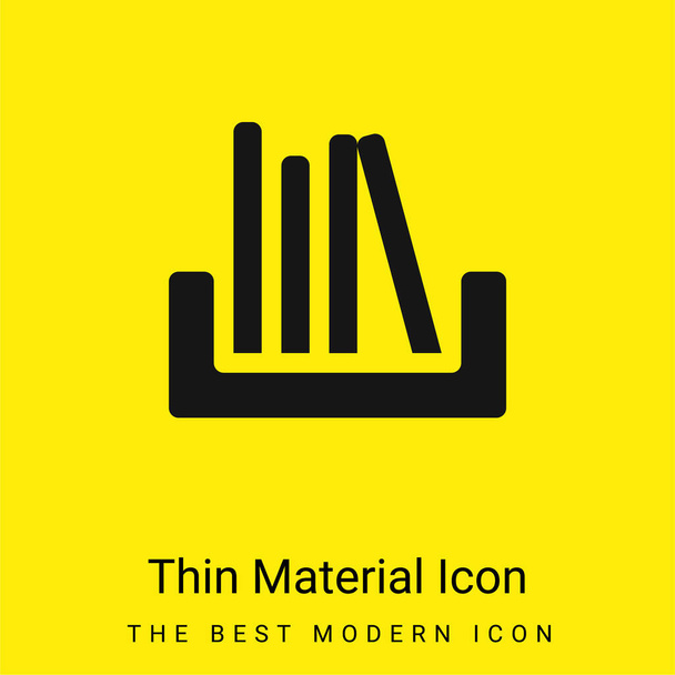Bookshelf minimal bright yellow material icon - Vector, Image