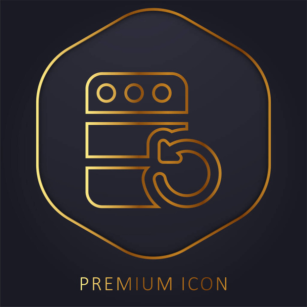 Copia de seguridad de línea dorada logotipo premium o icono - Vector, Imagen