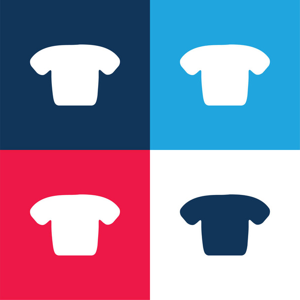 Cuerpo azul y rojo de cuatro colores mínimo icono conjunto - Vector, imagen