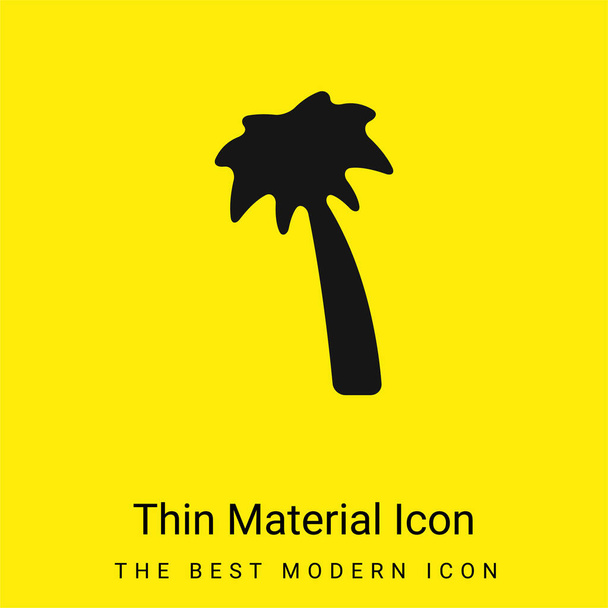 Schwarze Palme minimal leuchtend gelbes Materialsymbol - Vektor, Bild