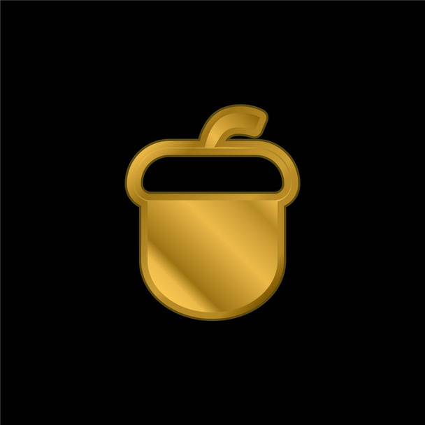 Icono metálico chapado en oro de maíz o vector de logotipo - Vector, Imagen