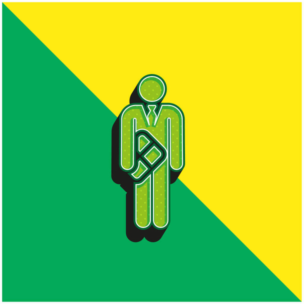 День рождения Зеленый и желтый современный 3D логотип векторной иконы - Вектор,изображение